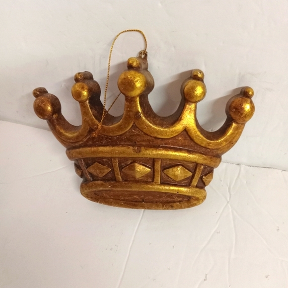 Crown Accent Tree Ornament Resin 5" - Picture 1 of 5